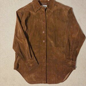 Genuine suede shirt-jacket - women's large